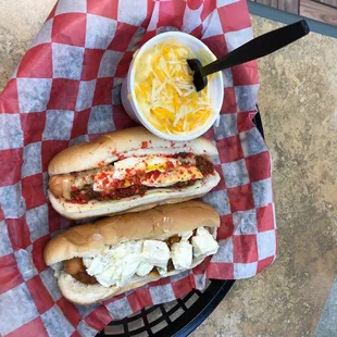 Picnic dog - hangover dog - Mac and cheese!