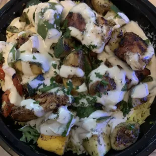 Chicken kebab platter