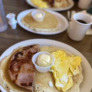 Pancake  Scrambled Eggs  Ham