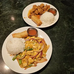Chicken Curry, Sesame Chicken (lunch portions)