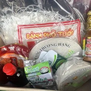 All my items to make spring rolls and pho at home minus the shrimp.