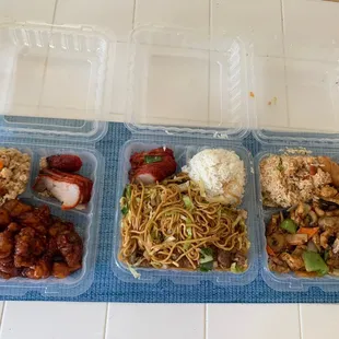 a variety of food in plastic containers