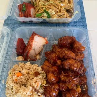 two plastic containers of food