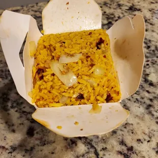 Spicy shrimp fried rice via UberEats