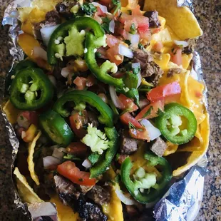Carne asada nachos