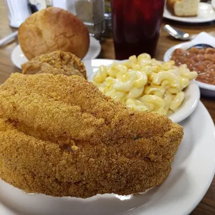 This is how large one piece of catfish is here! The seasoning is amazing and so crispy!