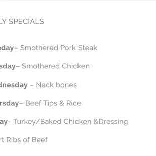 Daily Specials