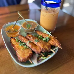 3. Chicken Satay &amp; Thai Tea