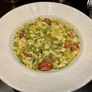 Goat cheese cavatelli pasta with crab meat