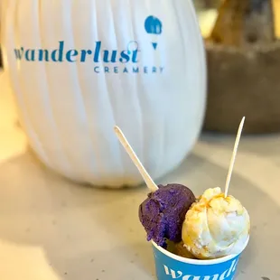 Ube malted crunch, Sticky Rice &amp; Mango, Passion fruit cacao (bottom)