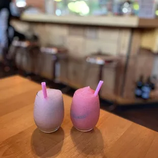 two glasses on a table