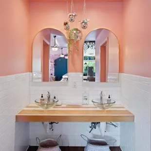 a pink bathroom