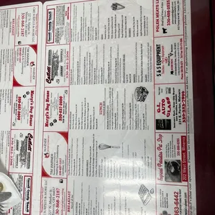 menu