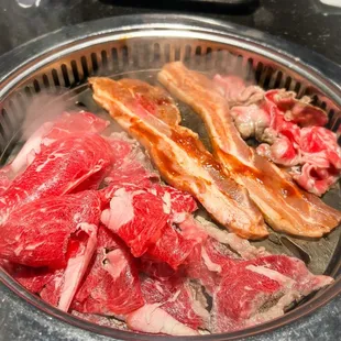 Brisket, pork belly and beef belly
