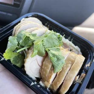 Drunken chicken is actually pretty good.