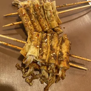 Tofu skin with enoki mushroom