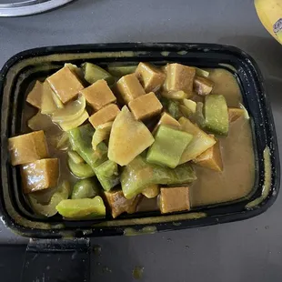 a pan of food on a table