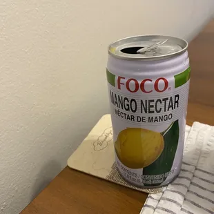 Canned Foco Mango Juice. Heaven in a can!