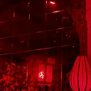 a bar with a red light