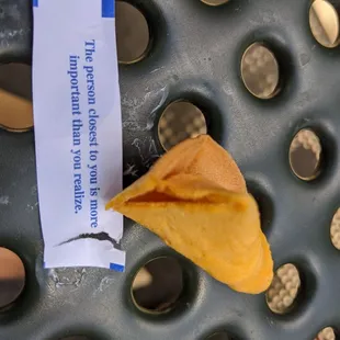 a piece of food on a table