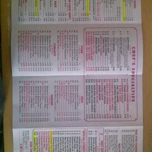 I was bummed their was a menu on here so here's one