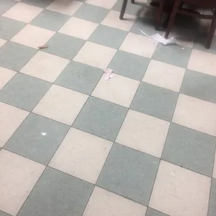 the floor of a restaurant