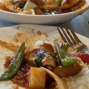 Sweet and Sour Stir Fry with Fried Tofu