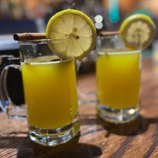 two glasses of orange juice