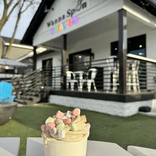 Ice cream in the front