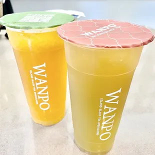 orange green tea | sugar cane lemonade
