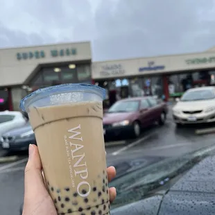 Wanpo Milk Tea with mini boba
