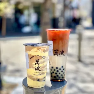 Custard Boba Milk Tea (Rate: 3/5) &amp; Boba Black Tea Latte (Rate: 2/5)