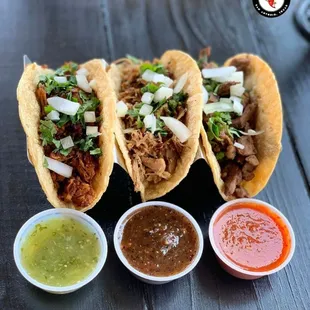 Mexican Taco Carnitas, pastor y asada