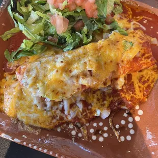 Cheese and onion enchilada