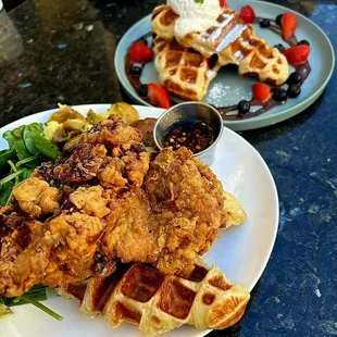 waffles, food