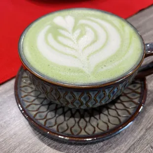 Matcha latte with oat milk