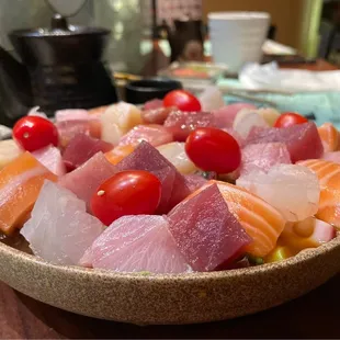 a bowl of sushi