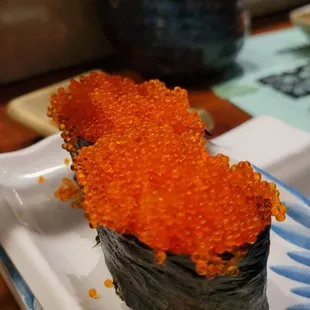 a close up of a sushi