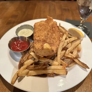 Fish and chips meal