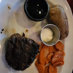 Restaurant week: filet, baked potato, and carrots