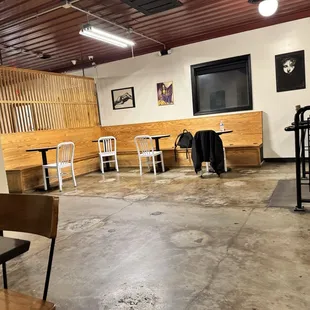 The back part of the place with seating.