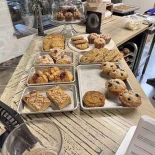 The fresh baked goodies for sale.