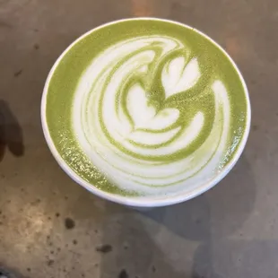 Matcha hot latte