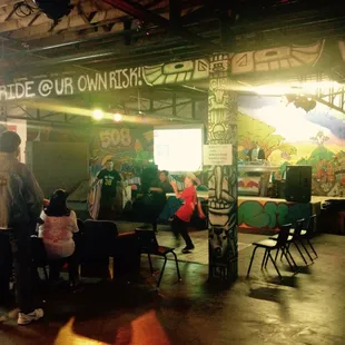 Some of the interior space - it's a skate park regularly!