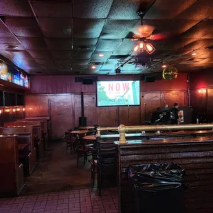 Karaoke area near the front bar