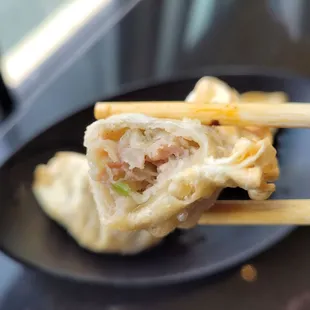 beef pot stickers inside