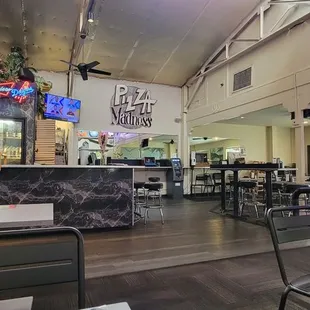 The inside of the restaurant.
