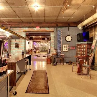 the interior of a wine cellar