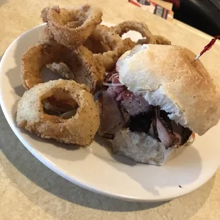 Pit Beef and Onion Rings