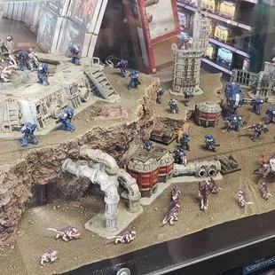 Warhammer 40k Leviathan set diorama of the battle between Space Marines and Tyranids.